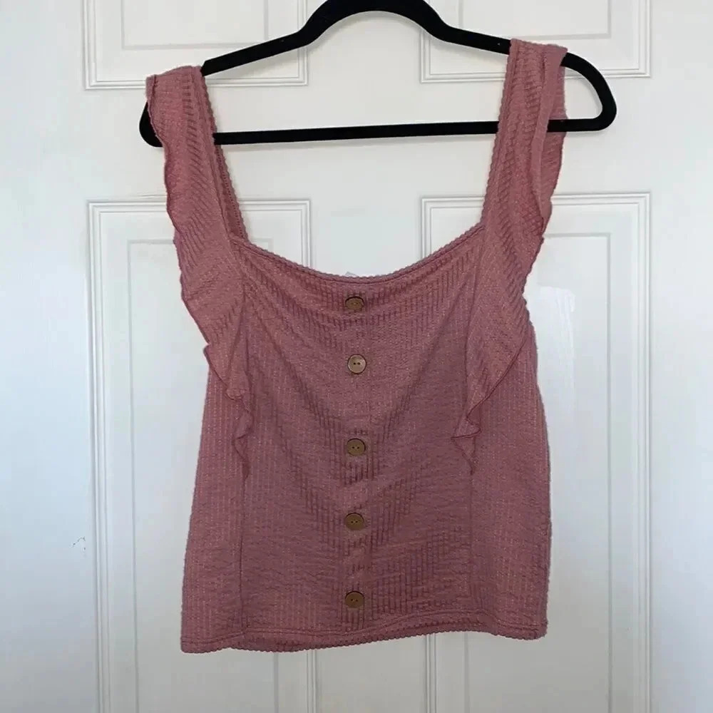 Caution To The Wind Ruffled Tank Top